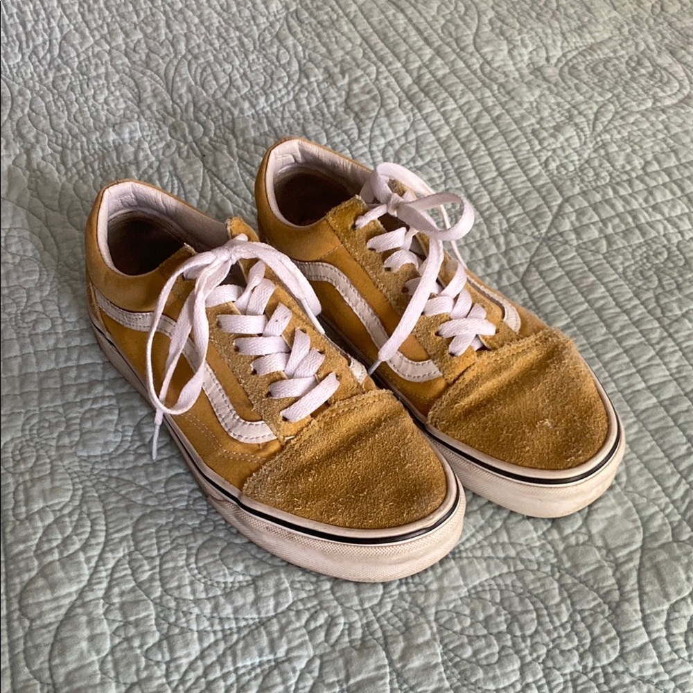 Butter Yellow Vans with Suede and Cotton Upper